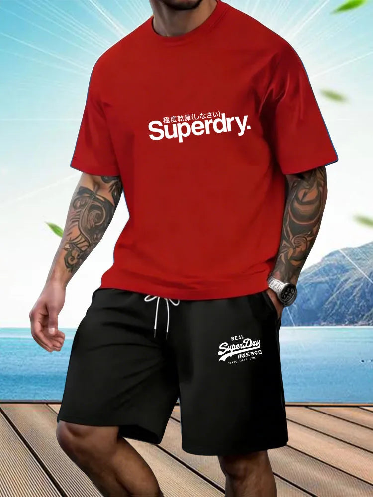 Men's 2-Piece Summer Athletic Set | Short Sleeve T-Shirt & Shorts