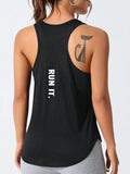 Women's Stitched Letters Quick-Dry Sports Vest
