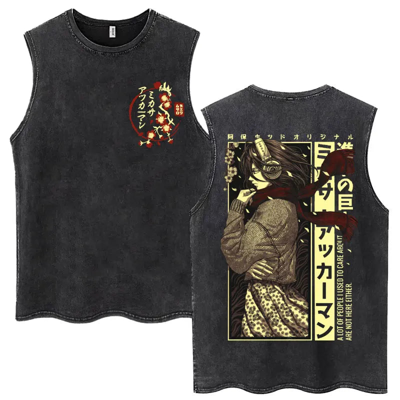 Attack on Titan Anime Tank Top – Mikasa & Eren Jaeger Sleeveless Tee (S–XXL)