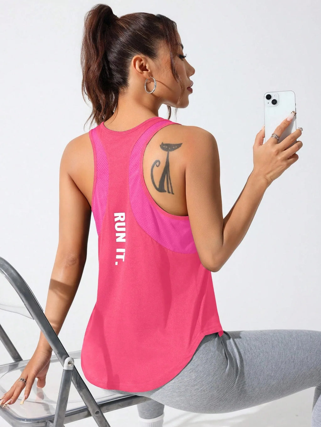 Women's Stitched Letters Quick-Dry Sports Vest
