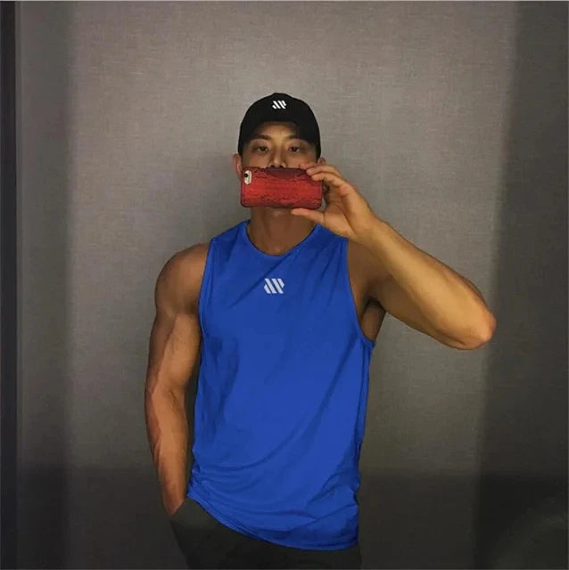 Men's Breathable Mesh Gym Tank Top – Sleeveless Fitness & Running Vest