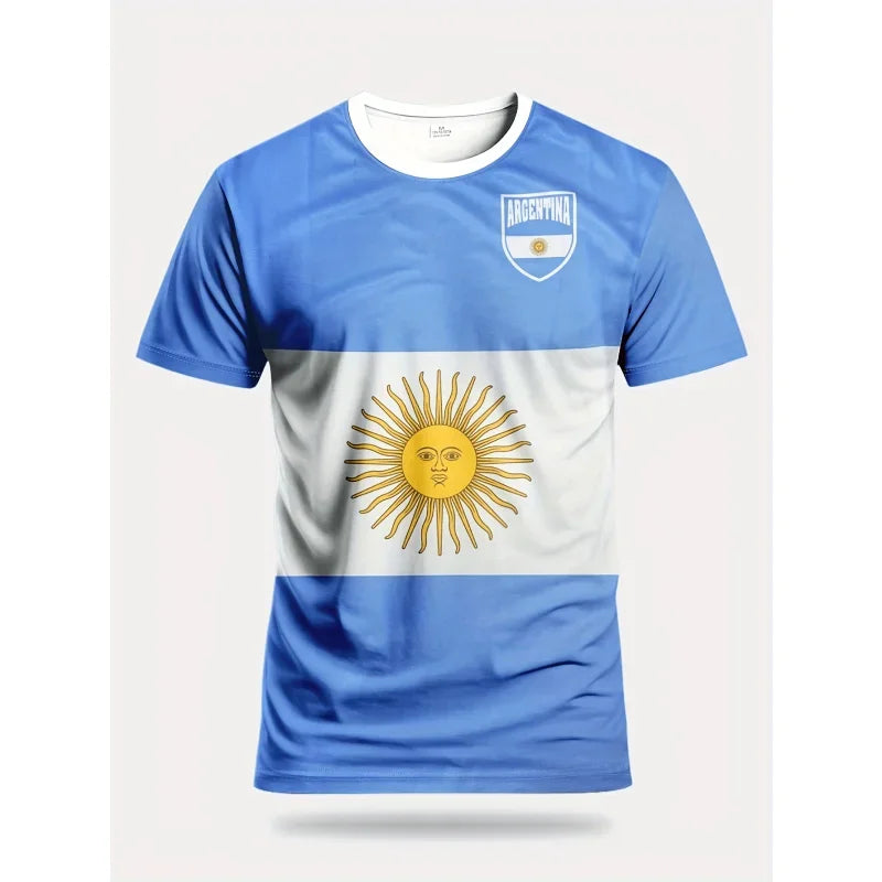 Argentina Flag Jersey T-Shirt | Men's Soccer Tee