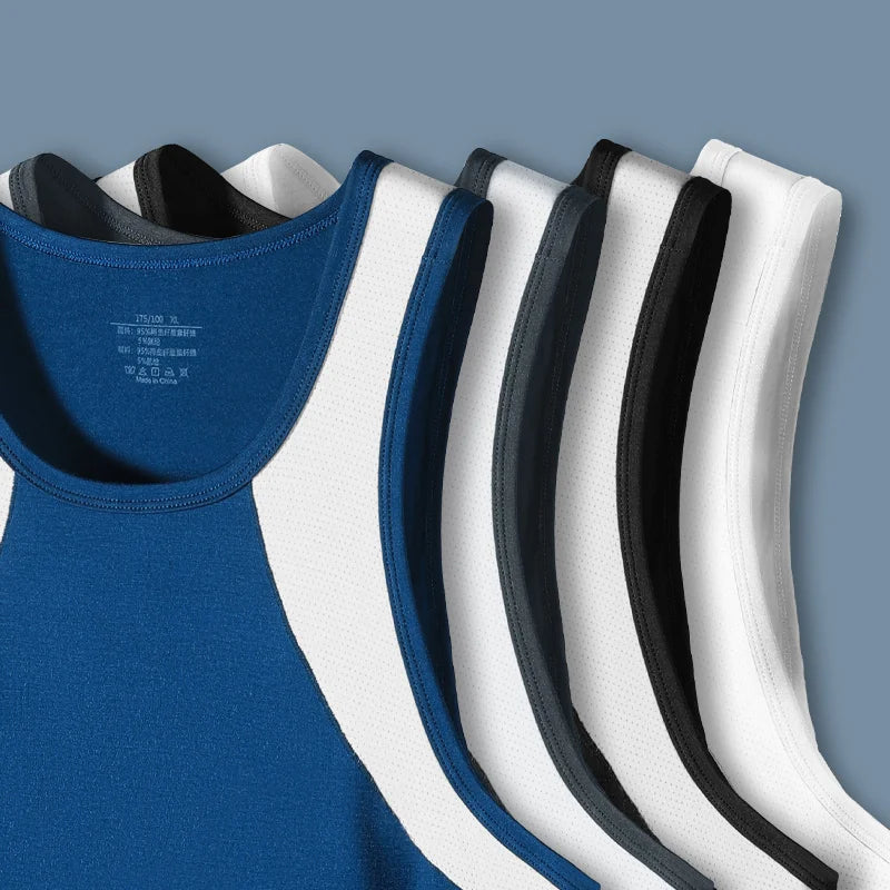 Men's Ice Silk Compression Vest – Breathable, Quick-Dry Slimming Tank Top