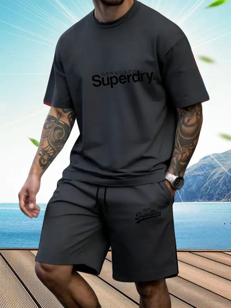 Men's 2-Piece Summer Athletic Set | Short Sleeve T-Shirt & Shorts