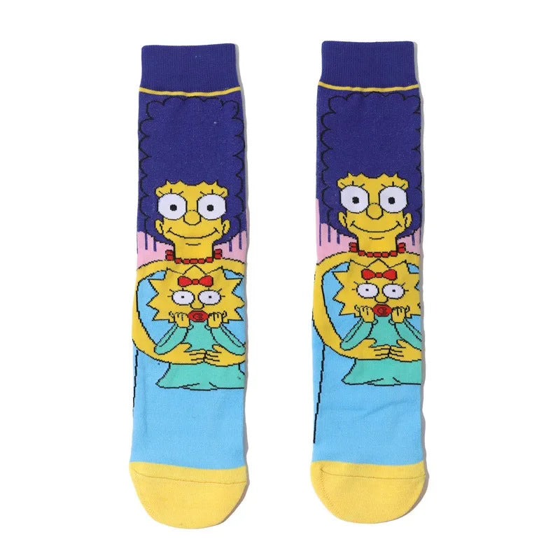 The Simpsons Funny Novelty Socks – Unisex Skateboard Crew Socks