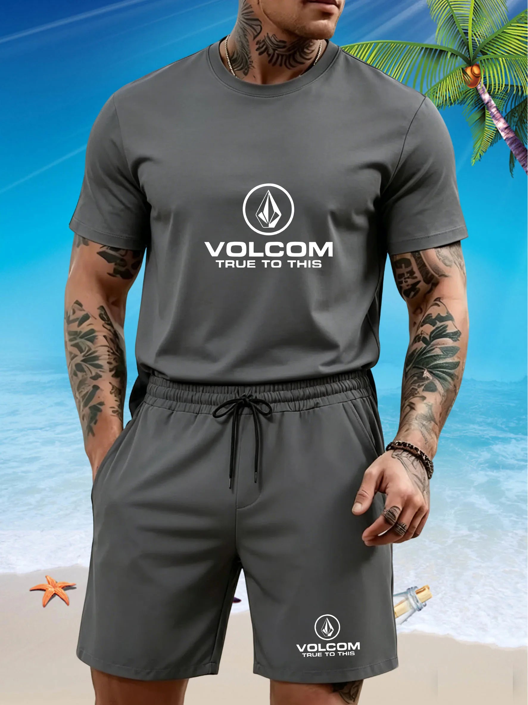 Men's 2-Piece Summer Athletic Set | Short Sleeve T-Shirt & Shorts
