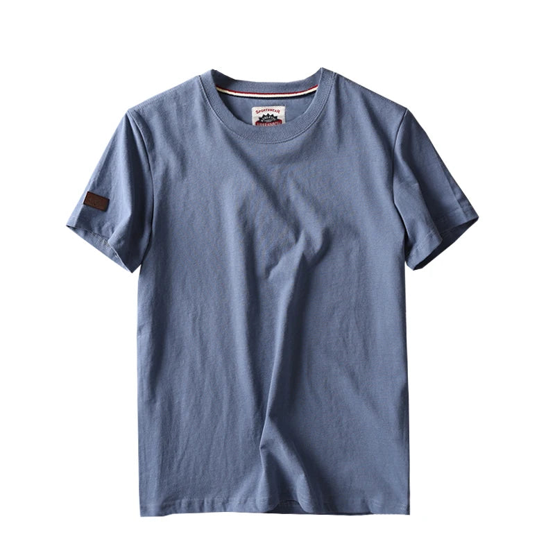 Men's Washed Cotton T-Shirt – American Retro Style, Breathable & Casual