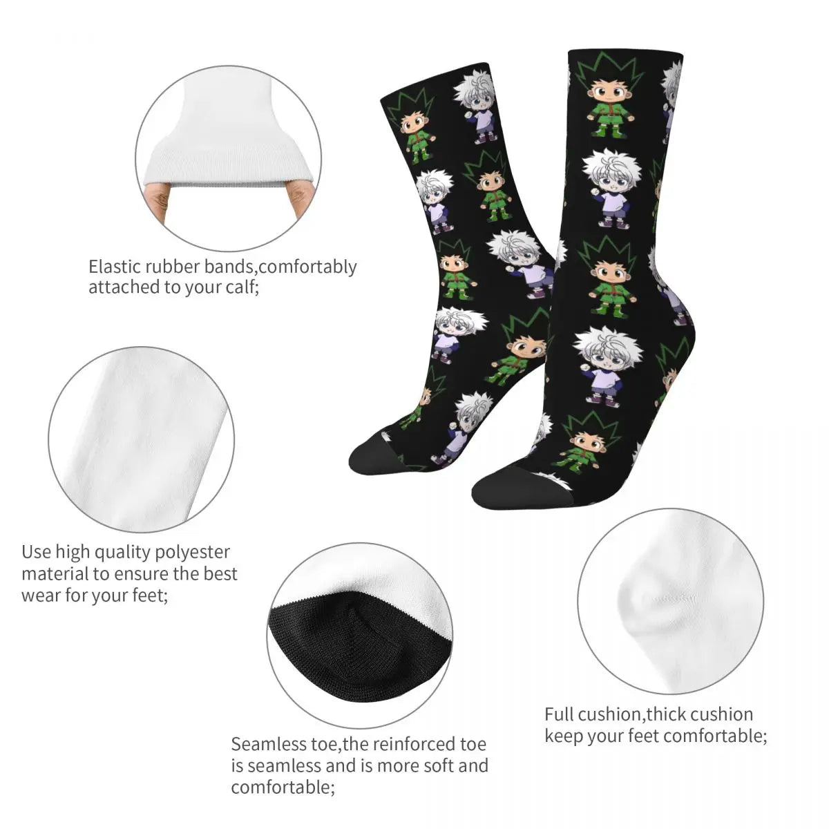 Hunter x Hunter Anime Socks – Unisex Mid-Tube Novelty Gift Socks