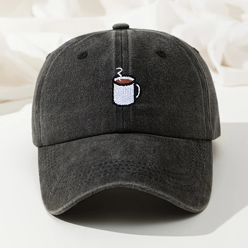 Retro Washed Baseball Cap – Embroidered Curved Brim Running & Fishing Hat