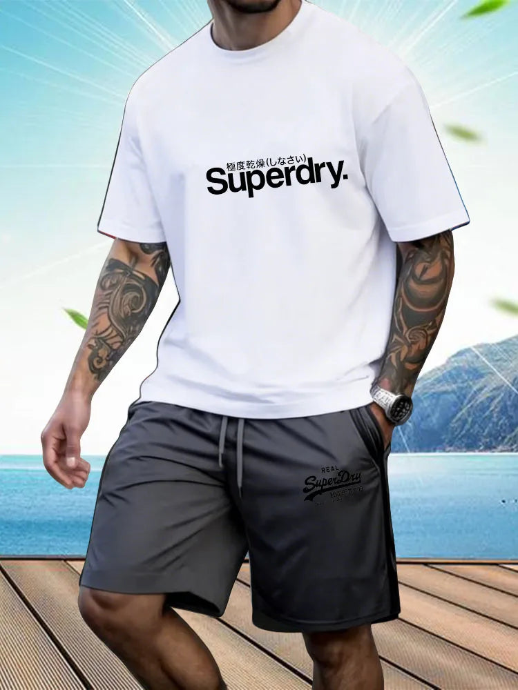 Men's 2-Piece Summer Athletic Set | Short Sleeve T-Shirt & Shorts