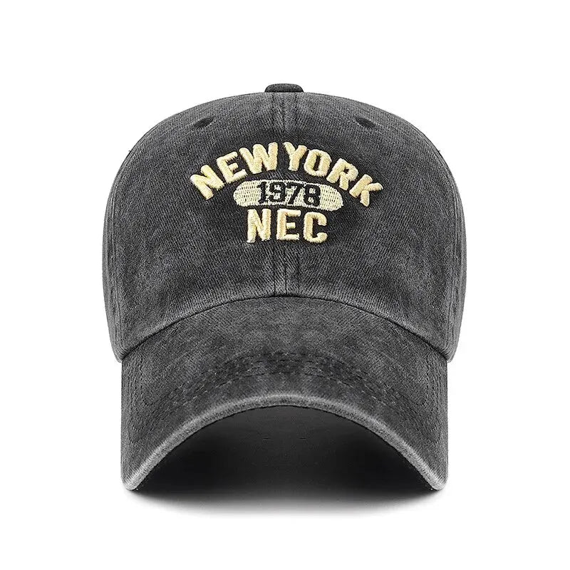 Korean-Style Washed Cotton Baseball Cap
