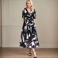 Women's Floral Chiffon Maxi Dress | Lantern Sleeve Summer Beach Dress