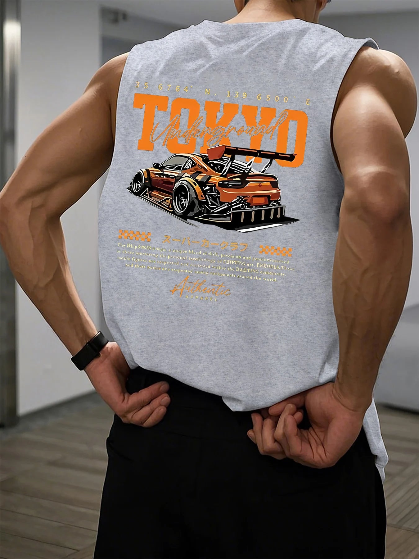 Men's Racing Print Tank Top | Breathable Loose Fit Sleeveless Gym Tee