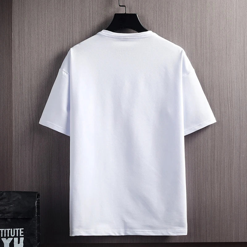 Men's 2-Piece Athletic Set – Printed Ice Silk T-Shirt & Drawstring Jogger Shorts