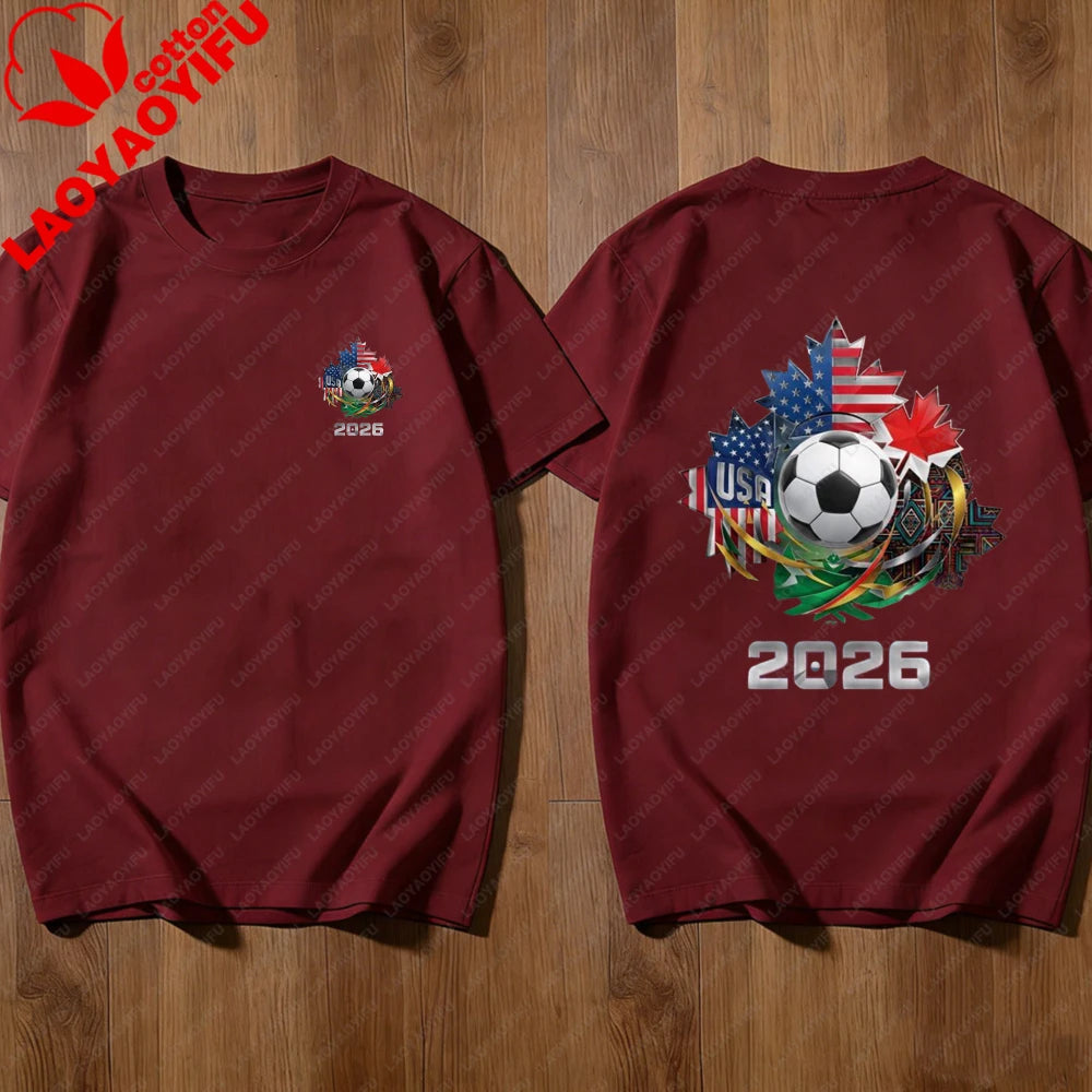 2026 FIFA World Cup T-Shirt – USA, Canada & Mexico Fan Tee | Cotton Graphic Top