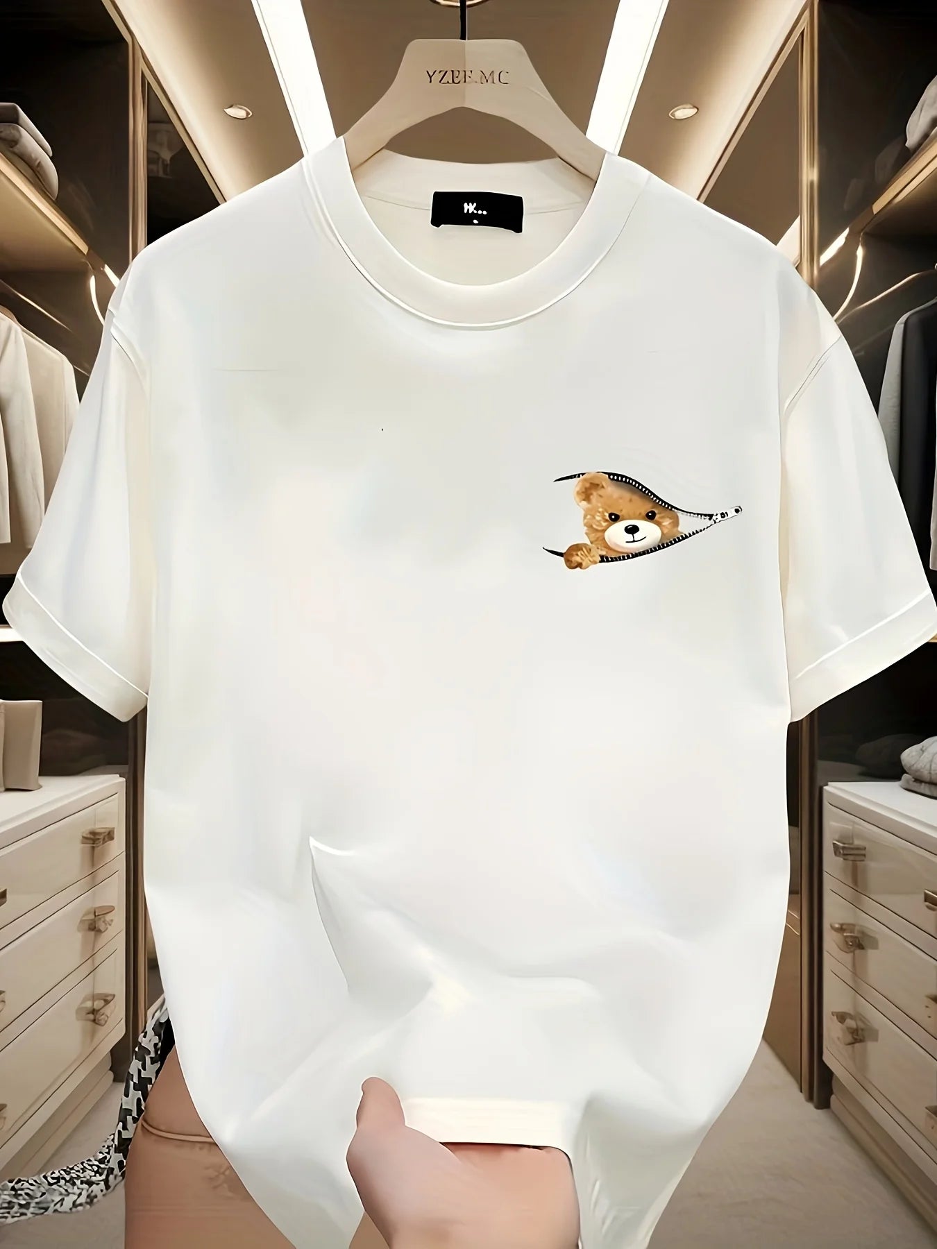 Men's 100% Cotton Casual T-Shirt – Loose Fit Short Sleeve Tee for Summer