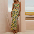 Lemon Print Lace Tank & Skirt Set