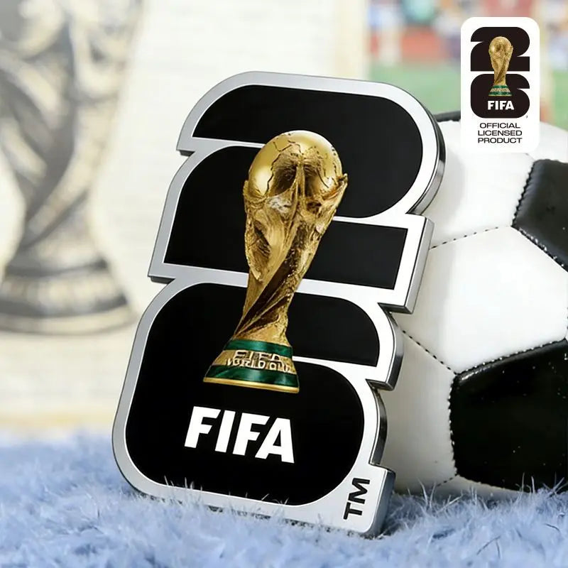 FIFA World Cup 2026 Official Emblem Badge Pin – Black & Silver Souvenir for USA, Canada & Mexico Fans