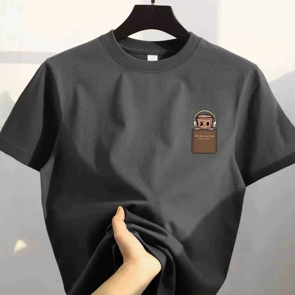 Oversized Vintage Print T-Shirt for Men | Casual Short Sleeve Cotton Tee | S–5XL