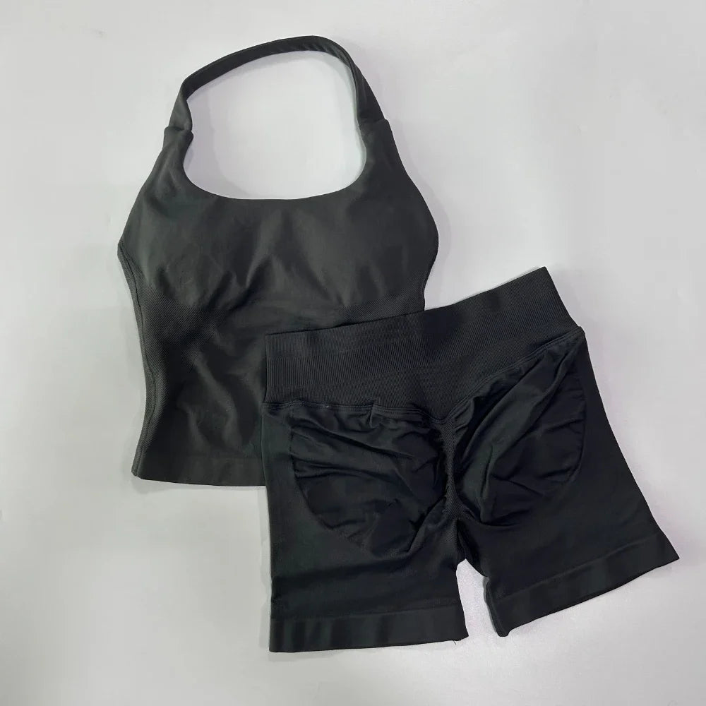Women's Seamless 2-Piece Yoga Set – Sports Bra & High-Waist Leggings