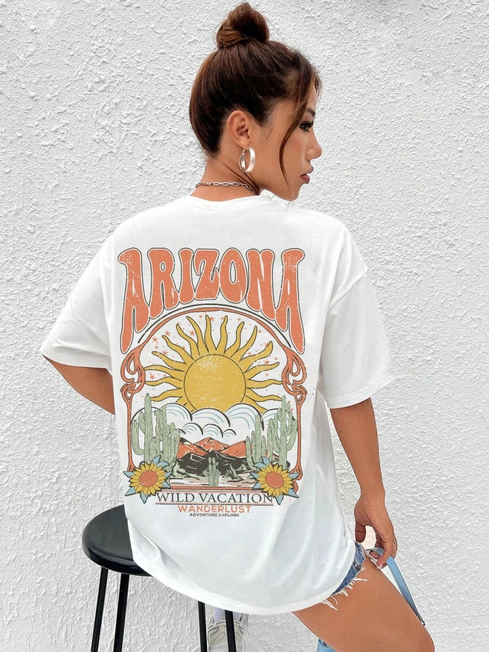 Women's Arizona Scenery Graphic T-Shirt – Harajuku Streetwear, 100% Cotton