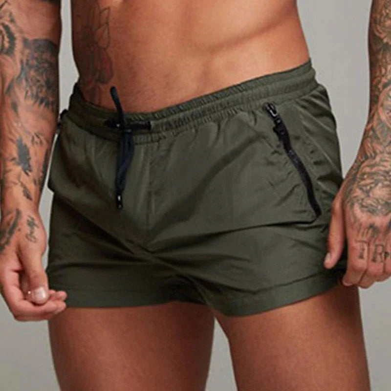 Men's Quick-Dry Running Shorts – Mesh Lining, Zipper Pocket & Drawstring for Gym & Outdoor Fitness