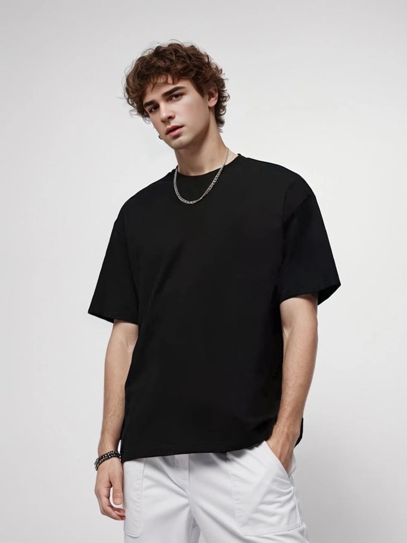 Men's Oversized Heavy Cotton T-Shirt | 280gsm Premium Tee | Solid Color