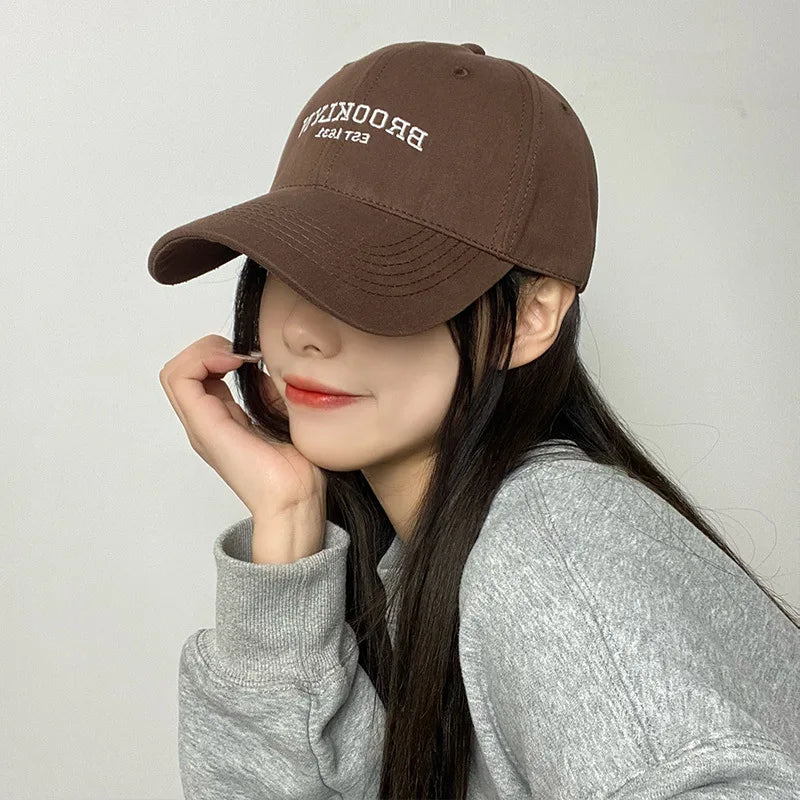 Unisex Korean Letters Embroidered Baseball Cap – Hip Hop Trucker Hat for Men & Women
