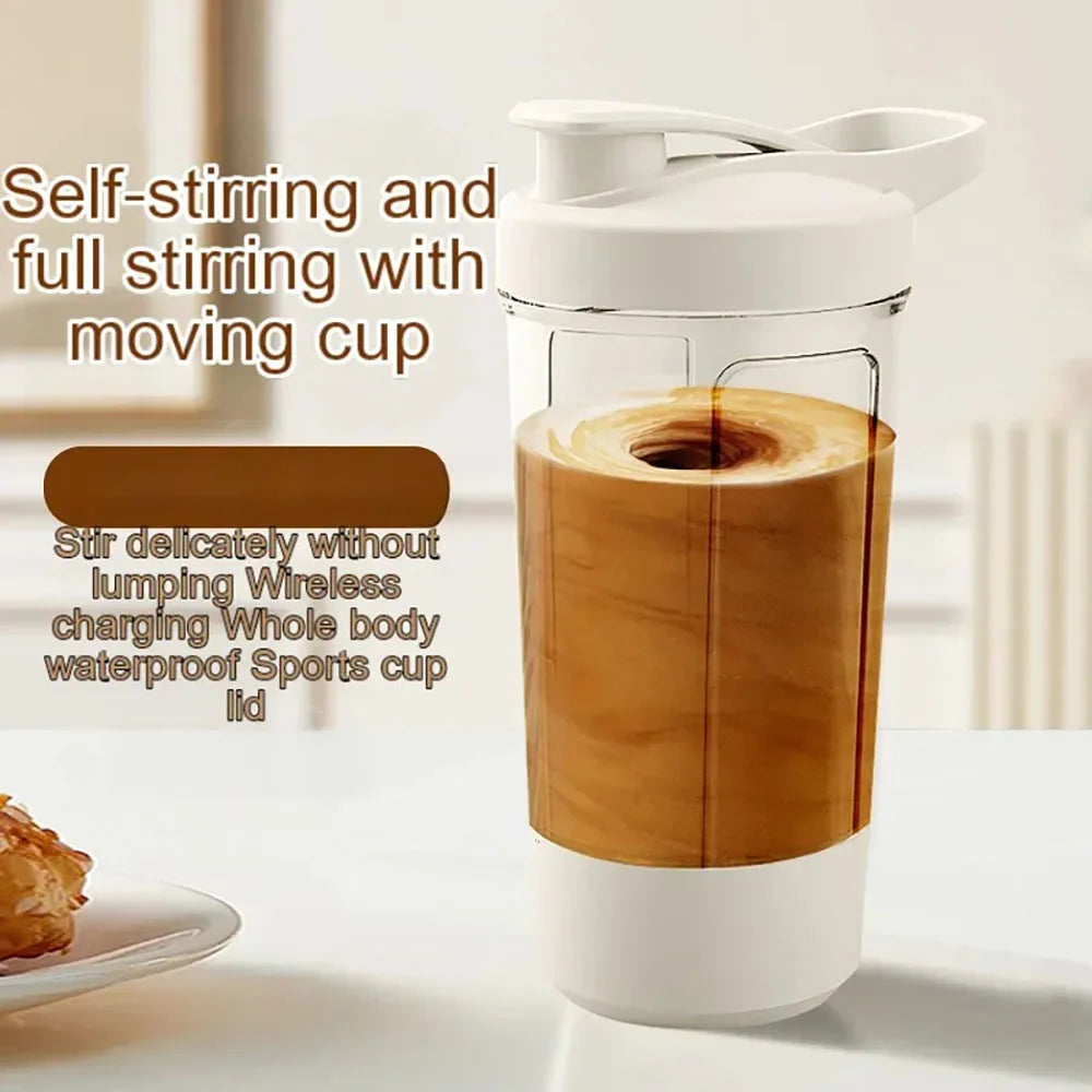 Electric Self-Stirring Shaker Bottle – USB Rechargeable Protein & Milkshake Mixing Cup (400–500ml)