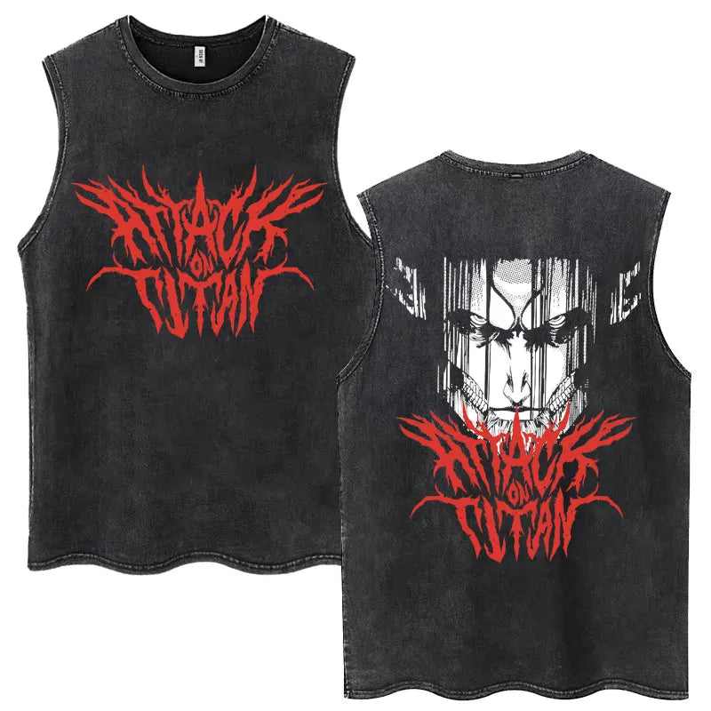 Attack on Titan Anime Tank Top – Mikasa & Eren Jaeger Sleeveless Tee (S–XXL)
