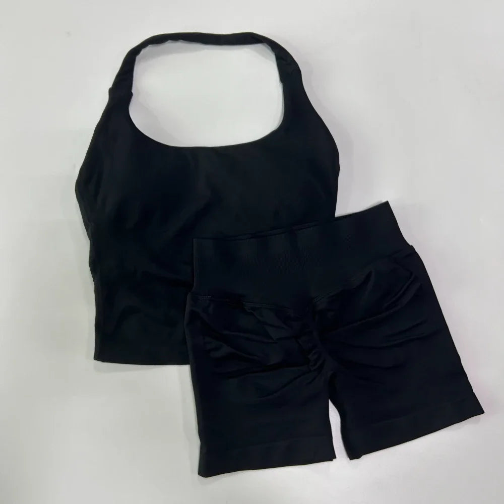 Women's Seamless 2-Piece Yoga Set – Sports Bra & High-Waist Leggings