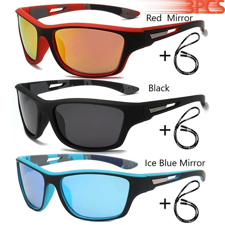 Fashion Sports Sunglasses with Chain | UV400 Mirror Lens, Unisex Retro Style