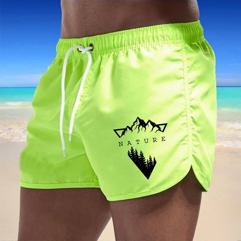 Men's Quick-Dry Swim Trunks – Printed Beach Shorts for Swimming & Surfing (S–XXXL)