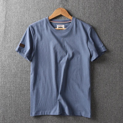 Men's Washed Cotton T-Shirt – American Retro Style, Breathable & Casual
