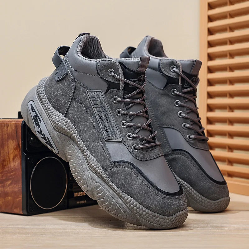Men's High-Top Dad Sneakers – Breathable Casual Thick-Sole Sports Shoes