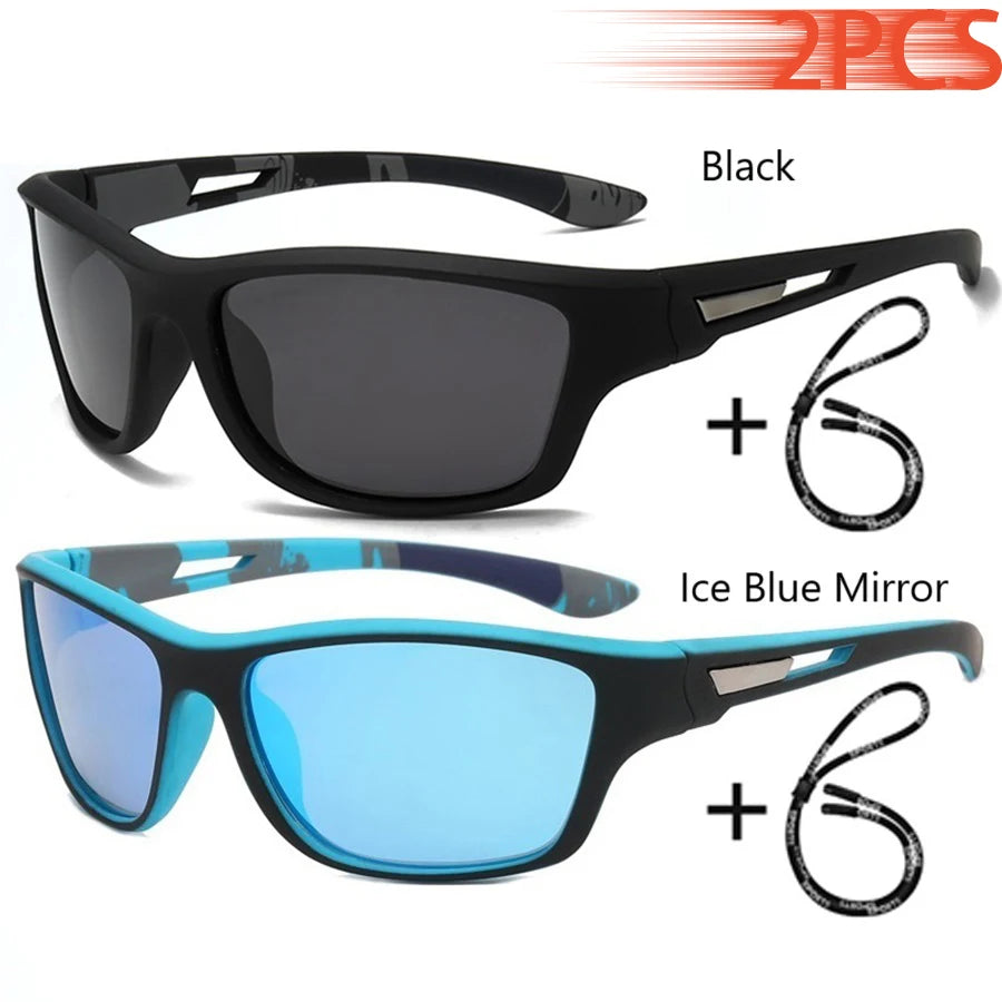 Fashion Sports Sunglasses with Chain | UV400 Mirror Lens, Unisex Retro Style