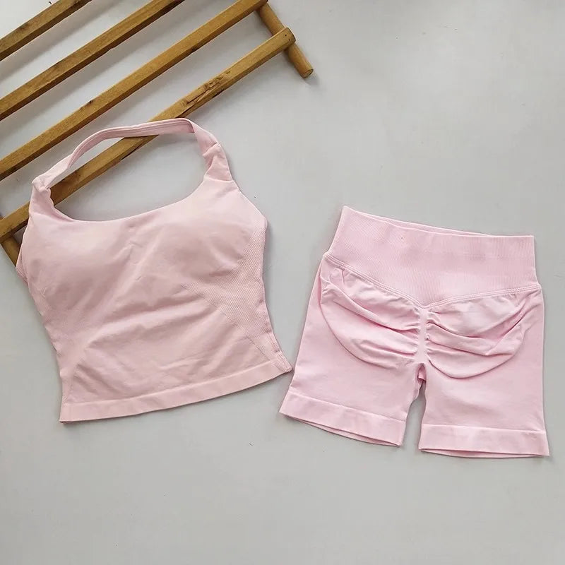 Women's Seamless 2-Piece Yoga Set – Sports Bra & High-Waist Leggings