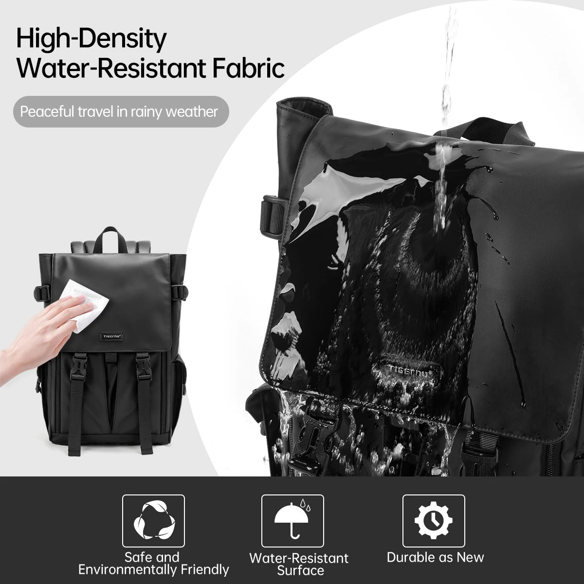 Tigernu Waterproof Laptop Backpack 15.6" | Anti-Theft Men's Commuter Bag