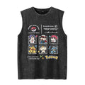 Pokémon Anime Graphic Tank Top | Vintage Wash Oversized Sleeveless Vest