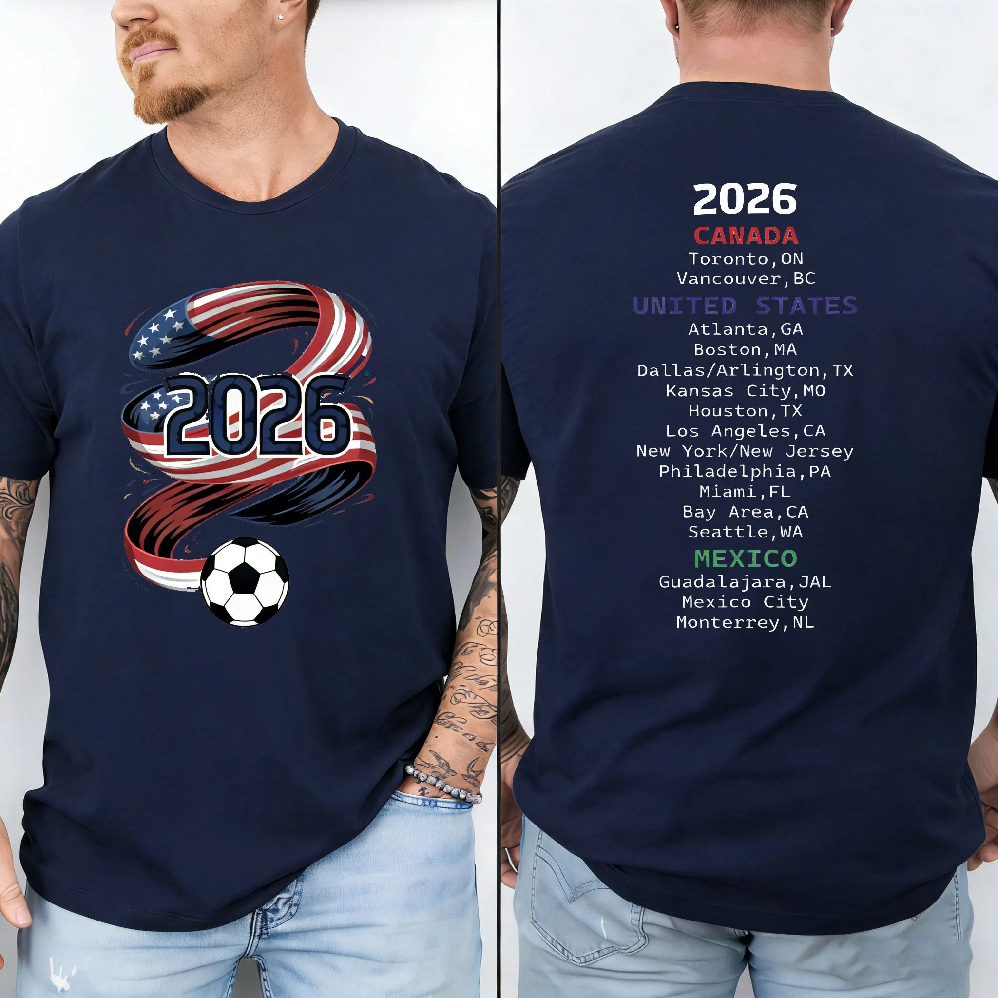 2026 World Cup Host Cities T-Shirt | North America Soccer Fan Gift | Retro Graphic Tee