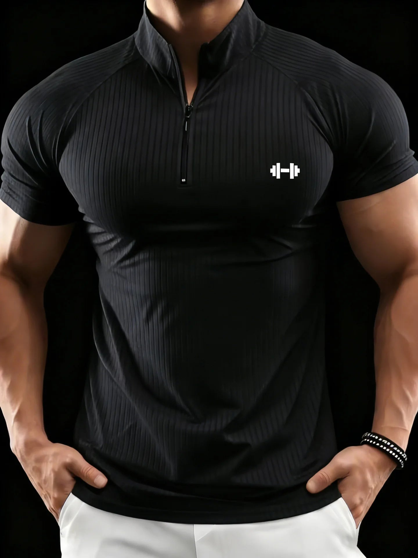 Men's Slim-Fit Compression Gym T-Shirt – Quick-Dry Short Sleeve Top for Running & Training