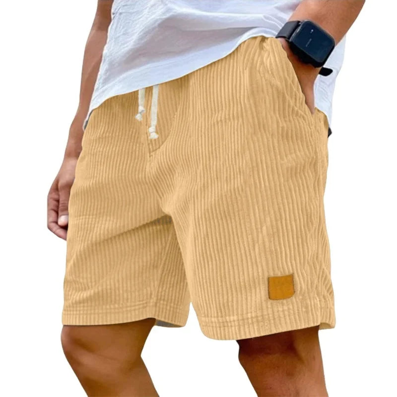 Men's Vintage Striped Casual Shorts – Loose Fit Knee-Length Summer Shorts