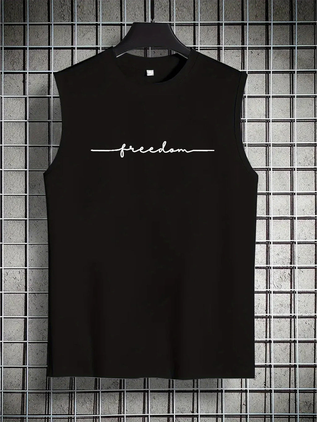 Men's Freedom Letter Print Tank Top | Casual Sleeveless Vest