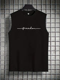 Men's Freedom Letter Print Tank Top | Casual Sleeveless Vest