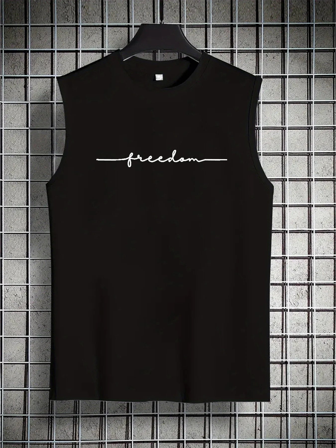 Men's Freedom Letter Print Tank Top | Casual Sleeveless Vest