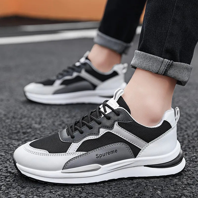 Men's Mesh Casual Sport Sneakers | Breathable Lace-Up Running Flats