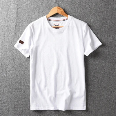 Men's Washed Cotton T-Shirt – American Retro Style, Breathable & Casual