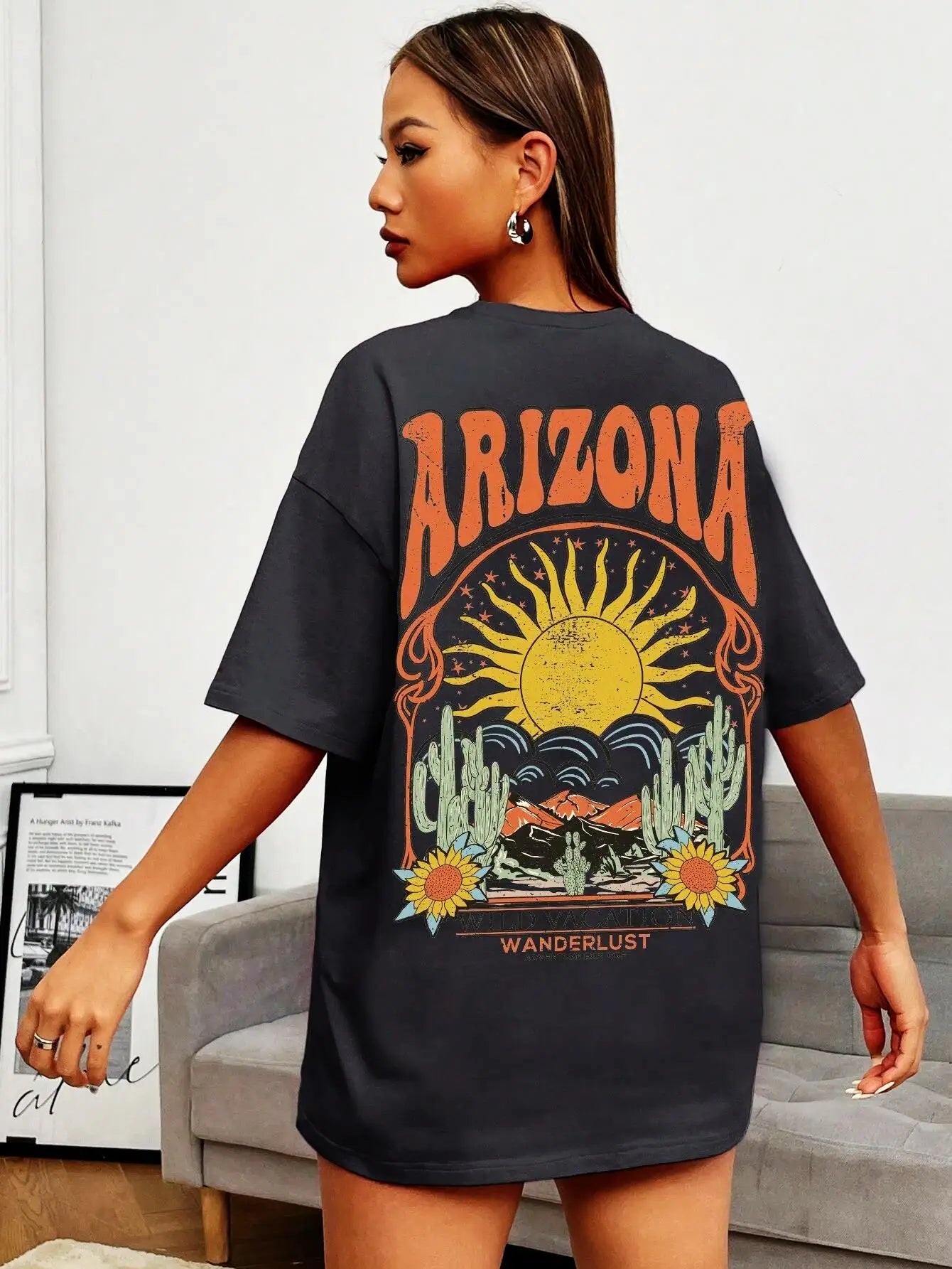 Women's Arizona Scenery Graphic T-Shirt – Harajuku Streetwear, 100% Cotton