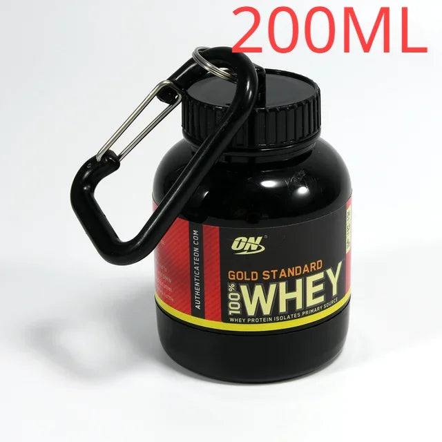 Portable Protein Powder Container with Keychain – Mini Travel Storage Bottle (100ml & 200ml)