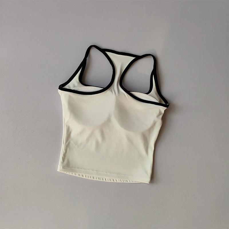Women's Padded Sports Bra Vest – Shockproof Yoga & Pilates Top